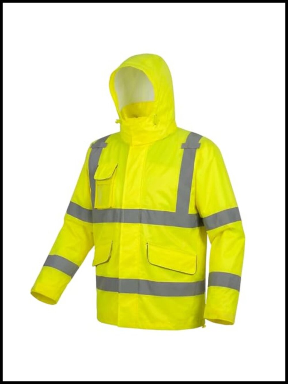Class 3 Hi Vis Reflective Rain Jacket Waterproof Safety Coat